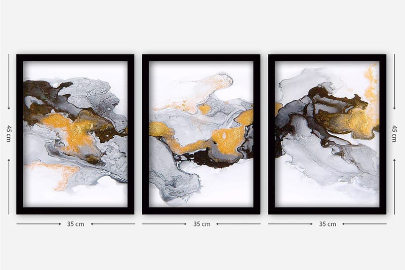 Decorative Framed Painting (3 Pieces) 35x45 - Inredning - Tavlor & konst - Canvastavlor