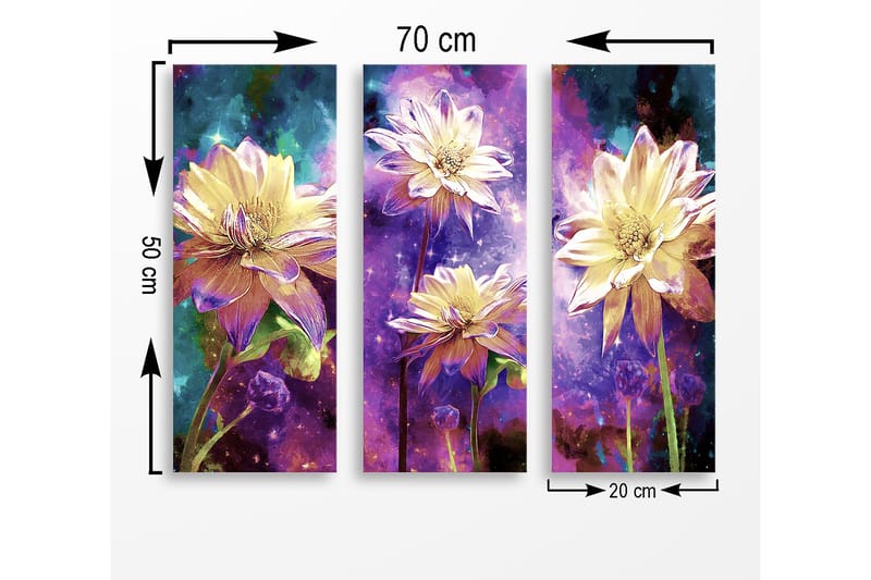 Decorative MDF Painting (3 Pieces) 20x50 - Inredning - Tavlor & konst - Canvastavlor