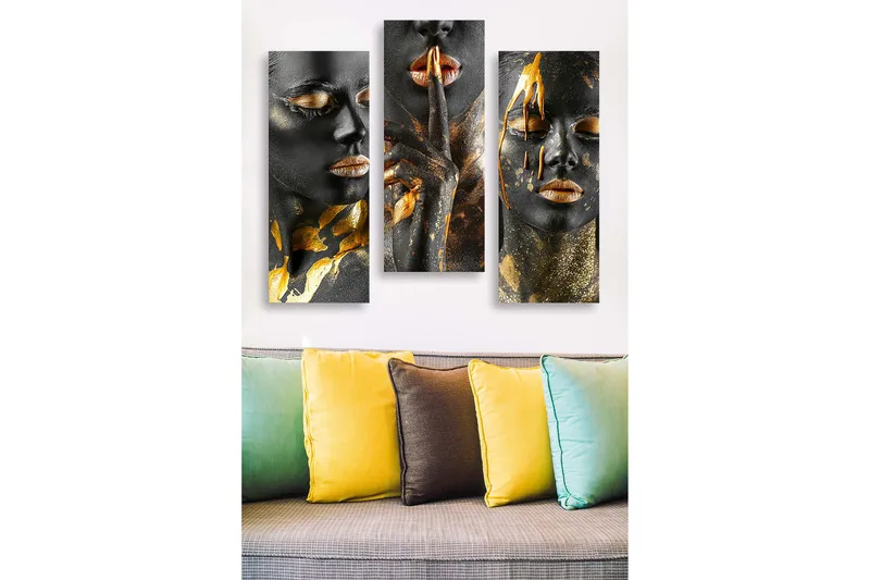 Decorative MDF Painting (3 Pieces) 20x50 - Inredning - Tavlor & konst - Canvastavlor