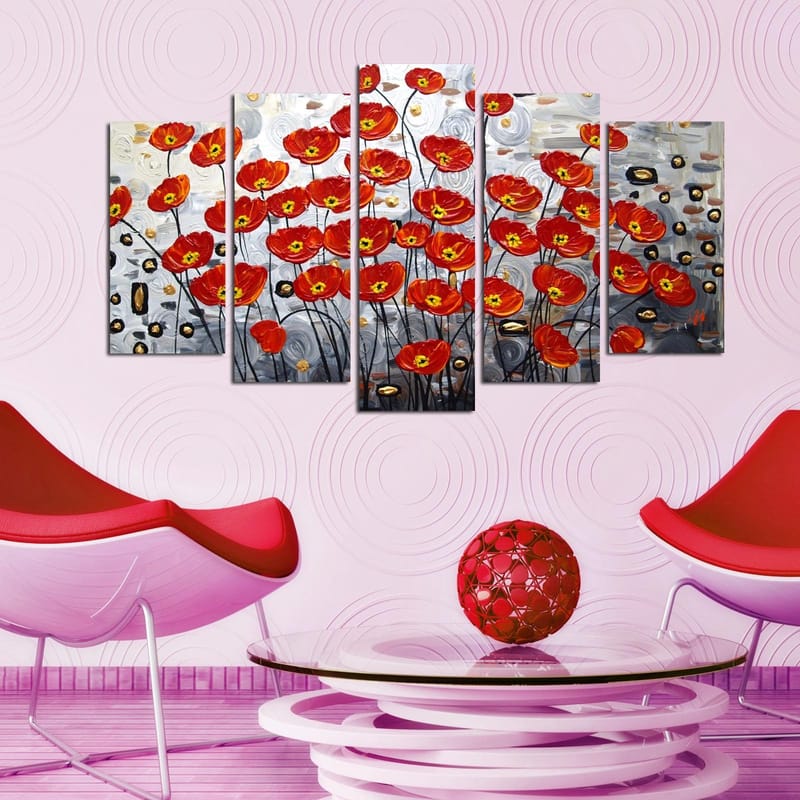 Decorative MDF Painting (5 Pieces) 20x60 - Inredning - Tavlor & konst - Canvastavlor