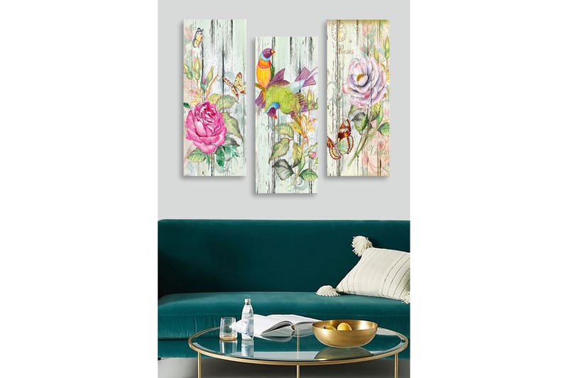 Decorative MDF Painting (3 Pieces) 20x50 - Inredning - Tavlor & konst - Canvastavlor