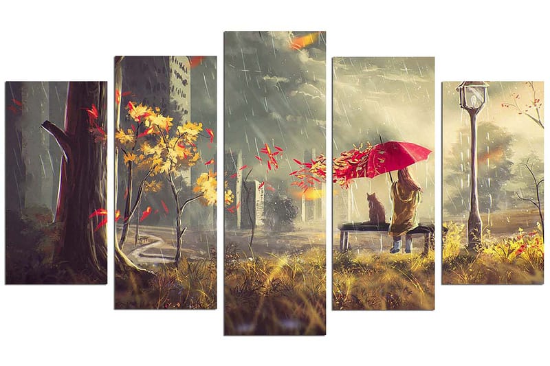 Decorative MDF Painting (5 Pieces) 20x60 - Inredning - Tavlor & konst - Canvastavlor
