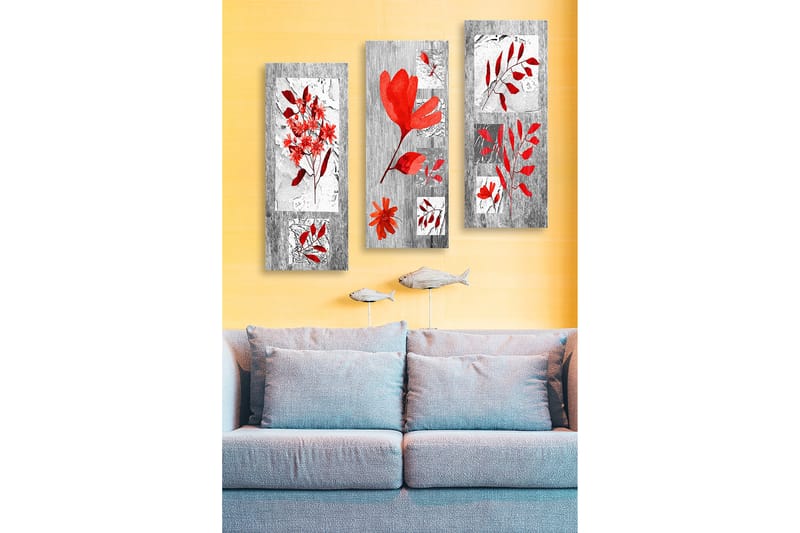Decorative MDF Painting (3 Pieces) 20x50 - Inredning - Tavlor & konst - Canvastavlor