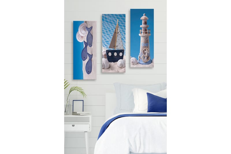 Decorative MDF Painting (3 Pieces) 20x50 - Inredning - Tavlor & konst - Canvastavlor