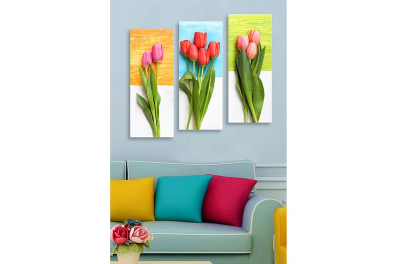 Decorative MDF Painting (3 Pieces) 20x50 - Inredning - Tavlor & konst - Canvastavlor