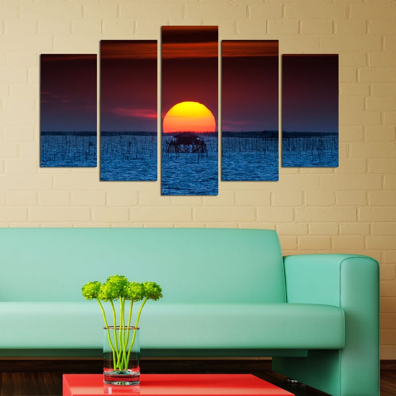 Decorative MDF Painting (5 Pieces) 20x60 - Inredning - Tavlor & konst - Canvastavlor