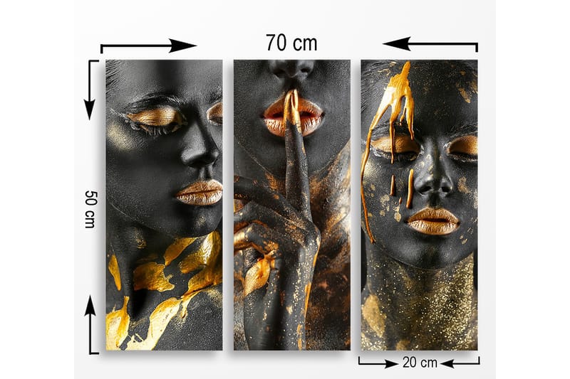 Decorative MDF Painting (3 Pieces) 20x50 - Inredning - Tavlor & konst - Canvastavlor