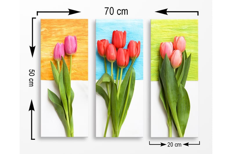 Decorative MDF Painting (3 Pieces) 20x50 - Inredning - Tavlor & konst - Canvastavlor