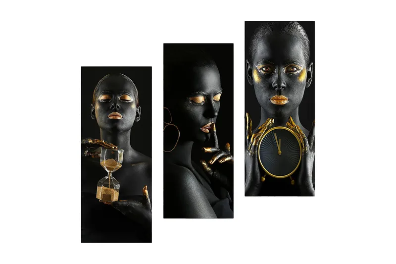 Decorative MDF Painting (3 Pieces) 20x50 - Inredning - Tavlor & konst - Canvastavlor