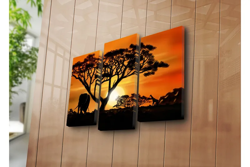 Dekorativ Canvasmålning 3 Delar - Flerfärgad - Inredning - Tavlor & konst - Canvastavlor