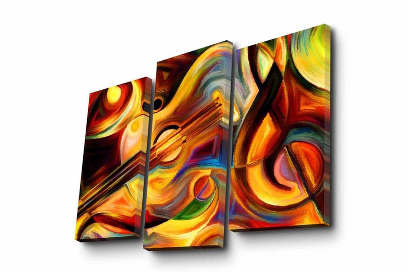 Dekorativ Canvasmålning 3 Delar - Flerfärgad - Inredning - Tavlor & konst - Canvastavlor