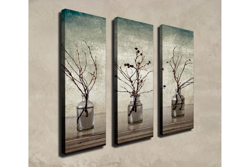 Dekorativ Canvasmålning 3 Delar - Flerfärgad - Inredning - Tavlor & konst - Canvastavlor