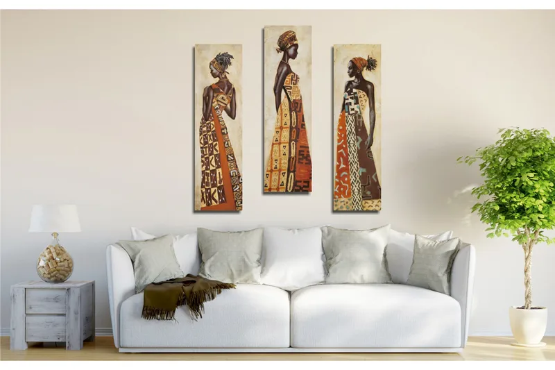 Dekorativ Canvasmålning 3 Delar - Flerfärgad - Inredning - Tavlor & konst - Canvastavlor