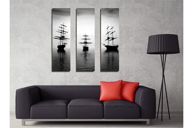 Dekorativ Canvasmålning 3 Delar - Flerfärgad - Inredning - Tavlor & konst - Canvastavlor