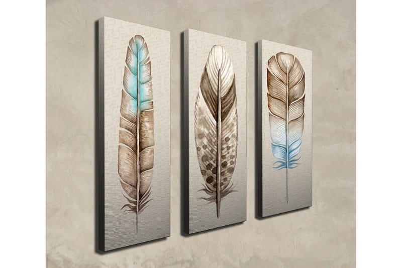 Dekorativ Canvasmålning 3 Delar - Flerfärgad - Inredning - Tavlor & konst - Canvastavlor