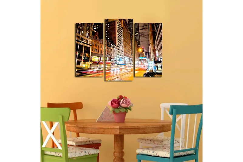 Dekorativ Canvasmålning 3 Delar - Flerfärgad - Inredning - Tavlor & konst - Canvastavlor