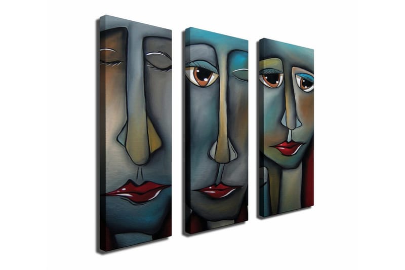 Dekorativ Canvasmålning 3 Delar - Flerfärgad - Inredning - Tavlor & konst - Canvastavlor