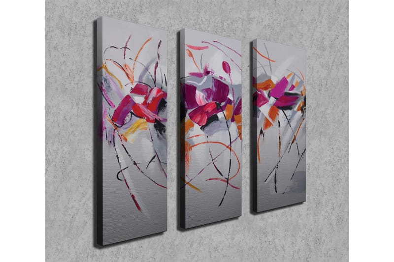 Dekorativ Canvasmålning 3 Delar - Flerfärgad - Inredning - Tavlor & konst - Canvastavlor