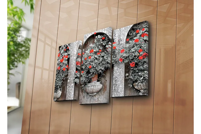 Dekorativ Canvasmålning 3 Delar - Flerfärgad - Inredning - Tavlor & konst - Canvastavlor