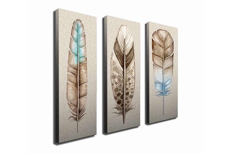 Dekorativ Canvasmålning 3 Delar, Flerfärgad