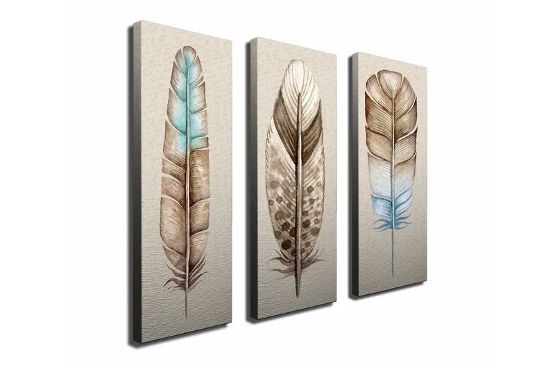 Dekorativ Canvasmålning 3 Delar, Flerfärgad