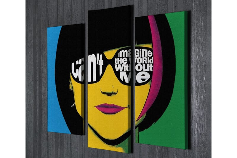 Dekorativ Canvasmålning 3 Delar - Flerfärgad - Inredning - Tavlor & konst - Canvastavlor