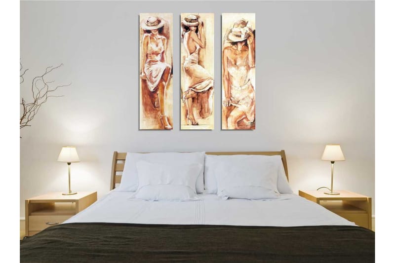 Dekorativ Canvasmålning 3 Delar - Flerfärgad - Inredning - Tavlor & konst - Canvastavlor