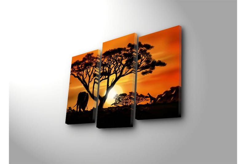 Dekorativ Canvasmålning 3 Delar - Flerfärgad - Inredning - Tavlor & konst - Canvastavlor