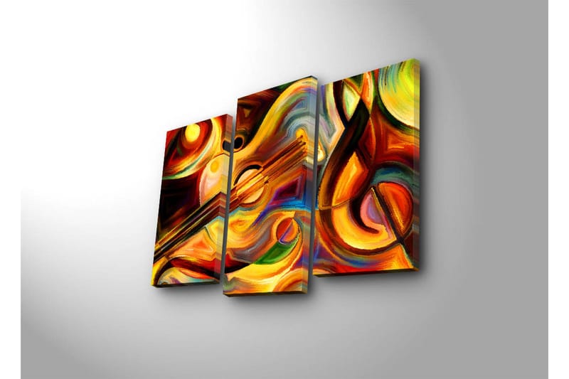Dekorativ Canvasmålning 3 Delar - Flerfärgad - Inredning - Tavlor & konst - Canvastavlor