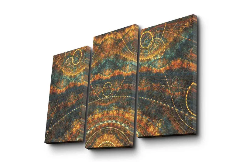 Dekorativ Canvasmålning 3 Delar - Flerfärgad - Inredning - Tavlor & konst - Canvastavlor