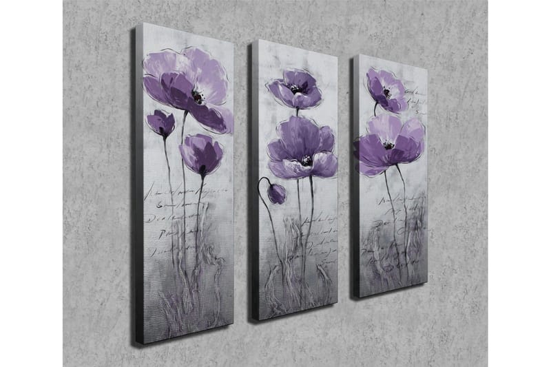 Dekorativ Canvasmålning 3 Delar - Flerfärgad - Inredning - Tavlor & konst - Canvastavlor