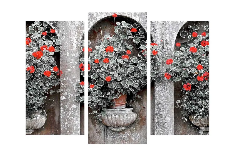 Dekorativ Canvasmålning 3 Delar - Flerfärgad - Inredning - Tavlor & konst - Canvastavlor