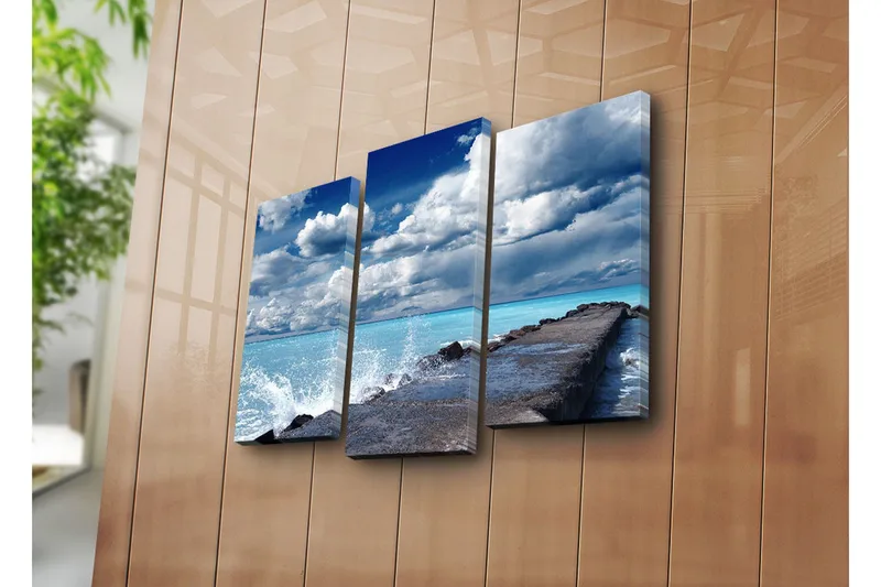 Dekorativ Canvasmålning 3 Delar - Flerfärgad - Inredning - Tavlor & konst - Canvastavlor