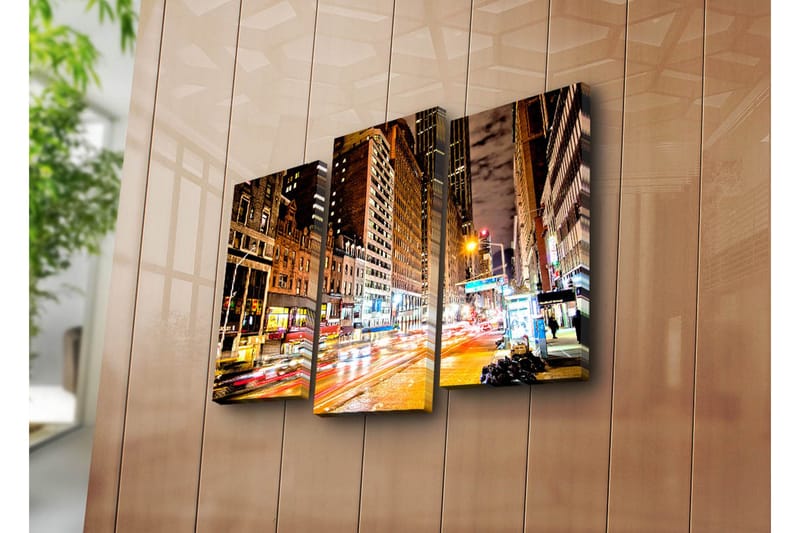 Dekorativ Canvasmålning 3 Delar - Flerfärgad - Inredning - Tavlor & konst - Canvastavlor