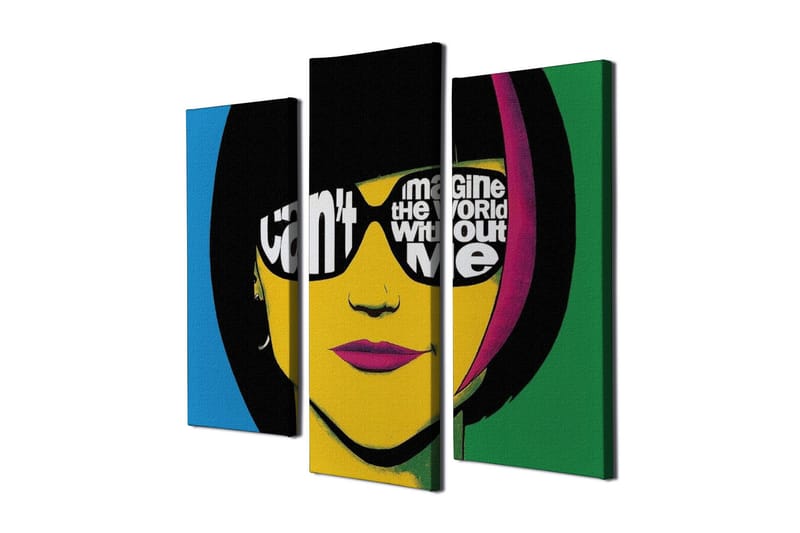 Dekorativ Canvasmålning 3 Delar - Flerfärgad - Inredning - Tavlor & konst - Canvastavlor