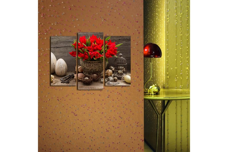 Dekorativ Canvasmålning 3 Delar - Flerfärgad - Inredning - Tavlor & konst - Canvastavlor