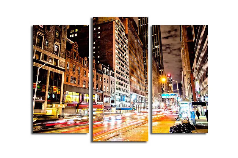 Dekorativ Canvasmålning 3 Delar - Flerfärgad - Inredning - Tavlor & konst - Canvastavlor