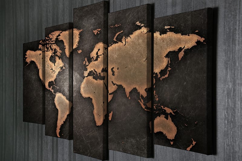 Dekorativ Canvasmålning 5 Delar - Flerfärgad - Inredning - Tavlor & konst - Canvastavlor