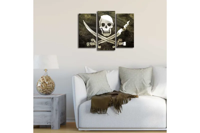 Dekorativ Canvasmålning LED-belysning 3 Delar - Flerfärgad - Inredning - Tavlor & konst - Canvastavlor