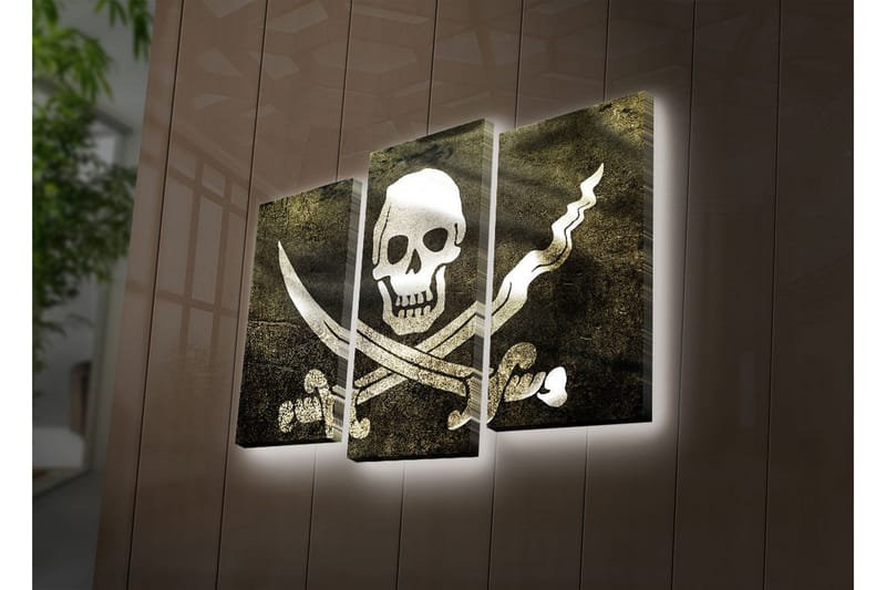 Dekorativ Canvasmålning LED-belysning 3 Delar - Flerfärgad - Inredning - Tavlor & konst - Canvastavlor