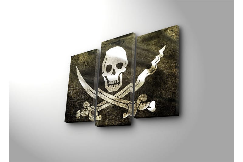 Dekorativ Canvasmålning LED-belysning 3 Delar - Flerfärgad - Inredning - Tavlor & konst - Canvastavlor