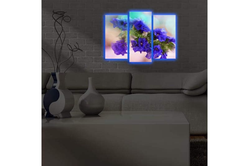 Dekorativ Canvasmålning LED-belysning 3 Delar - Flerfärgad - Canvastavlor