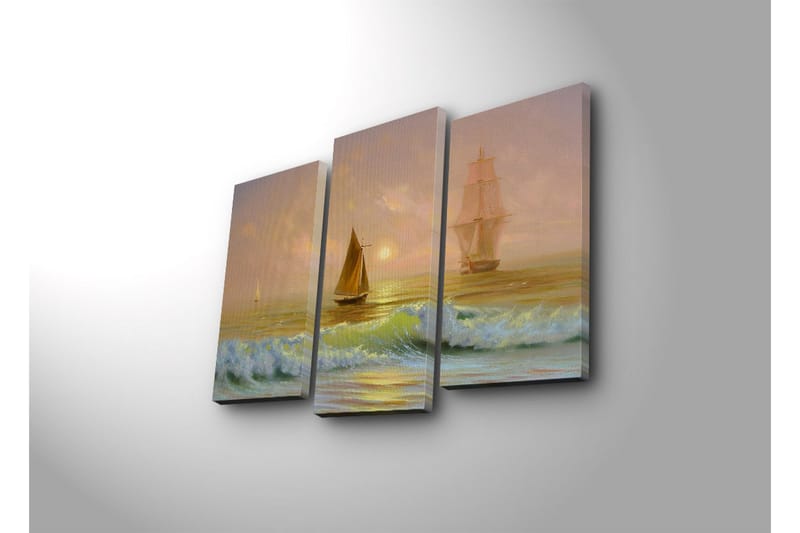 Dekorativ Canvasmålning LED-belysning 3 Delar - Flerfärgad - Inredning - Tavlor & konst - Canvastavlor