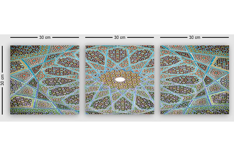 Dekorativ Canvastavla 3-Delar 30x30 cm - Flerfärgad - Inredning - Tavlor & konst - Canvastavlor