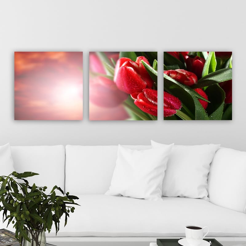 Dekorativ Canvastavla 3-Delar 30x30 cm - Flerfärgad - Inredning - Tavlor & konst - Canvastavlor