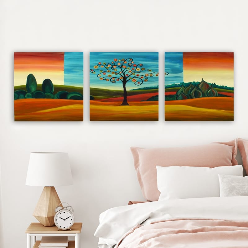 Dekorativ Canvastavla 3-Delar 30x30 cm - Flerfärgad - Inredning - Tavlor & konst - Canvastavlor