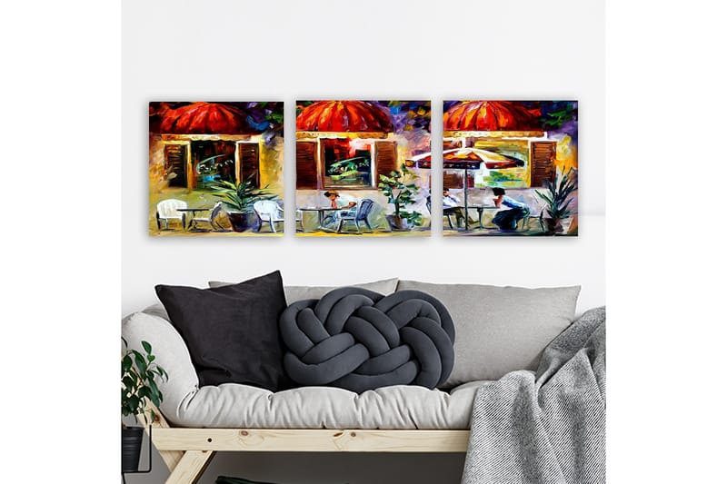 Dekorativ Canvastavla 3-Delar 30x30 cm - Flerfärgad - Inredning - Tavlor & konst - Canvastavlor