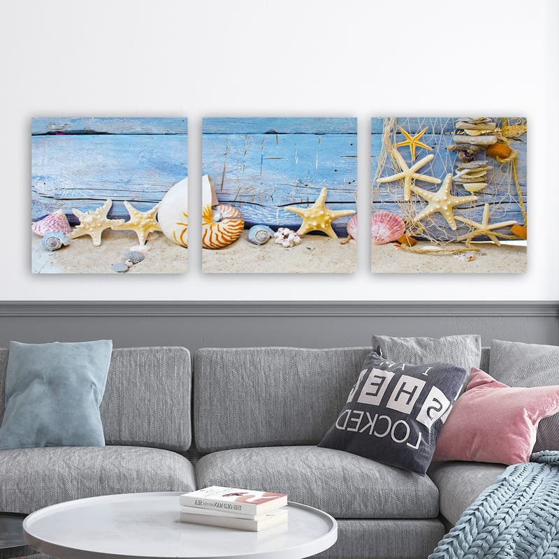 Dekorativ Canvastavla 3-Delar 30x30 cm - Flerfärgad - Inredning - Tavlor & konst - Canvastavlor