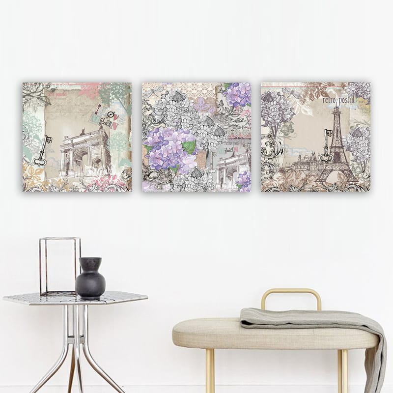 Dekorativ Canvastavla 3-Delar 30x30 cm - Flerfärgad - Inredning - Tavlor & konst - Canvastavlor