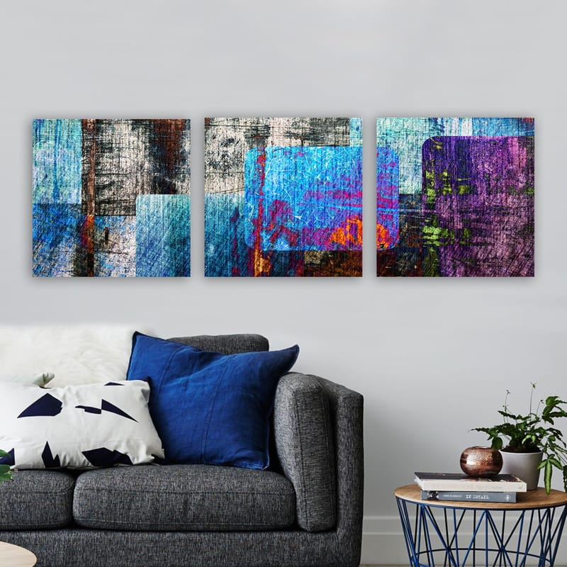 Dekorativ Canvastavla 3-Delar 30x30 cm - Flerfärgad - Inredning - Tavlor & konst - Canvastavlor